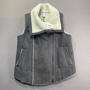 NWT Olive & Oak Faux Suede Moto Vest w/ Asymmetrical Zip - Womens Medium